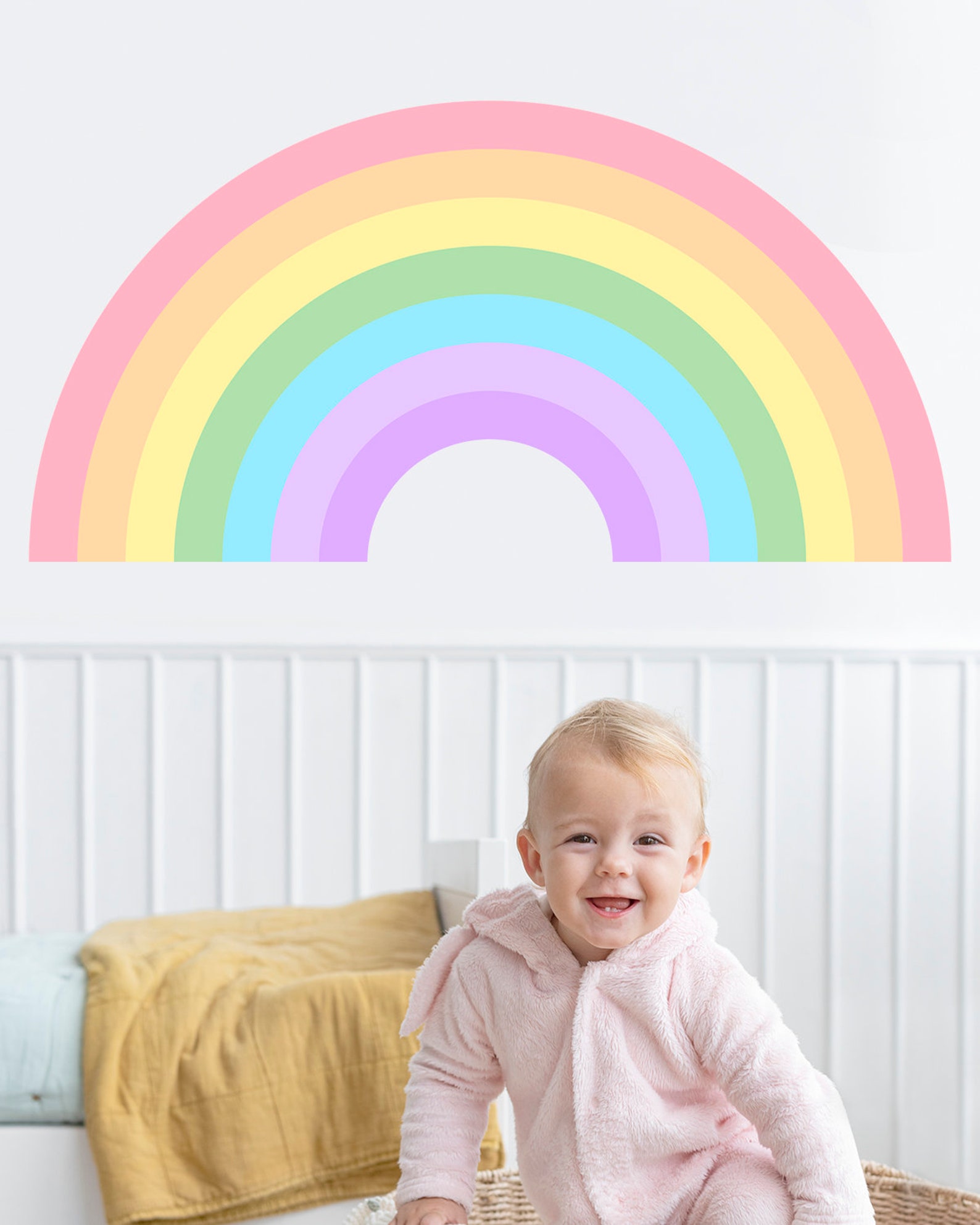 Rainbow Wall Decal Large Nursery Rainbow Wall Sticker Kids - Etsy