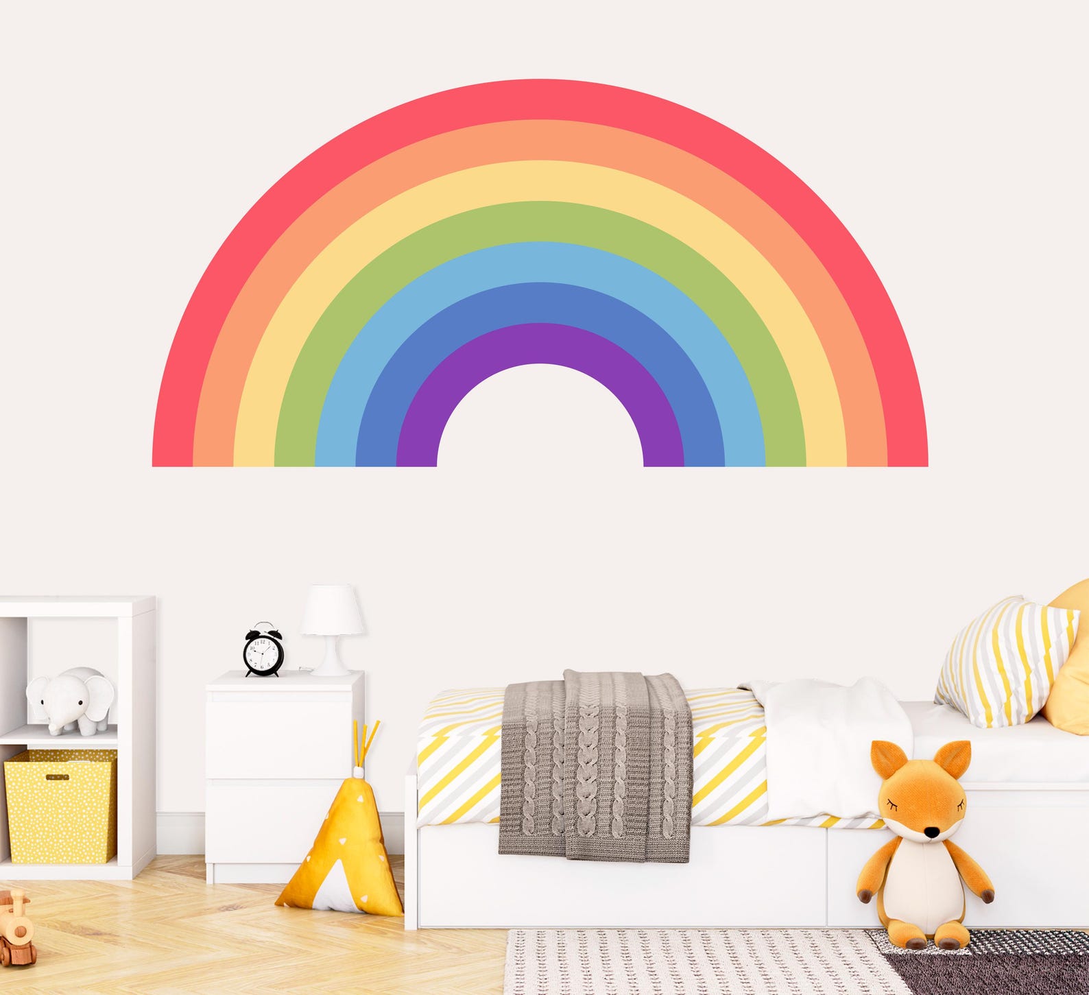 Large Rainbow Wall Decal for Playroom - Rainbow Decor Girl and Boy ...