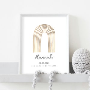 Name poster personalized | Baby room decoration | Birth poster | Children&#39;s room | Design template
