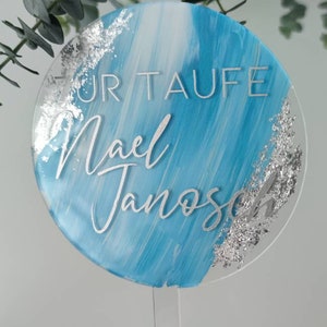 CAKETOPPER Acrylic personalized with name Wedding Birthday Baptism Baby shower Communion Confirmation image 10