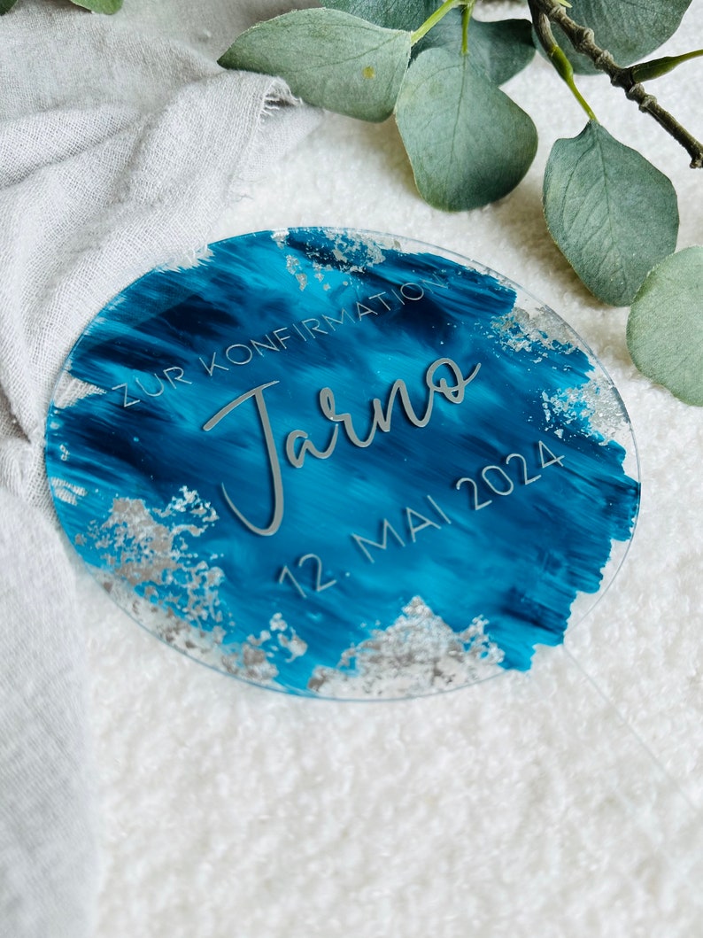 CAKETOPPER Acrylic personalized with name Wedding Birthday Baptism Baby shower Communion Confirmation image 3