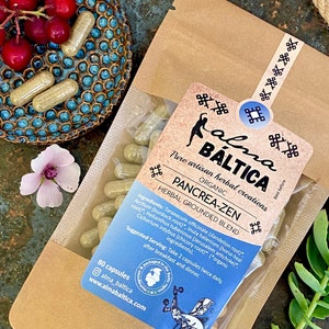 Pancrea Zen, Cápsulas de hierbas, Sin pesticidas, Suplementos de hierbas, Salud natural, Productos de salud y bienestar, Boticario de hierbas, Cultivado en granja