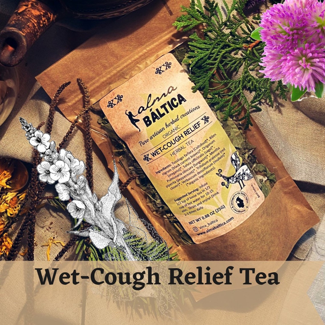 WetCough Relief Tea Mucus Tea Cough Expectorant Lung Tea Etsy