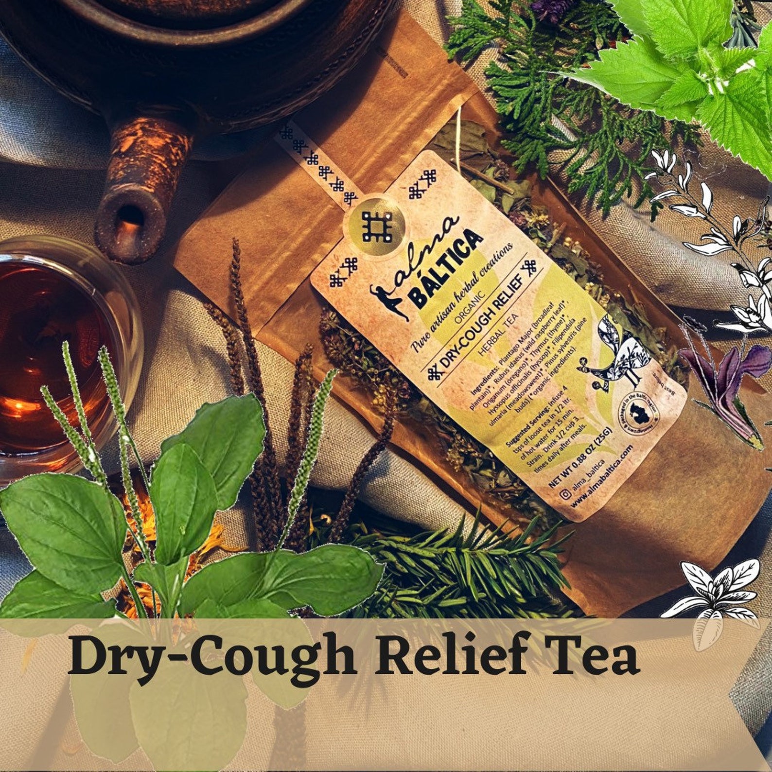 Dry Cough Relief Tea for Respiratory Health Cough Etsy