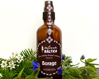 Borage Hydrosol, Natural Facial Spray, Pure Hydrosol, Handmade Cosmetics, Hydrosol Water, Toner for Face, Hydrosol, Face Mist, Face Toner