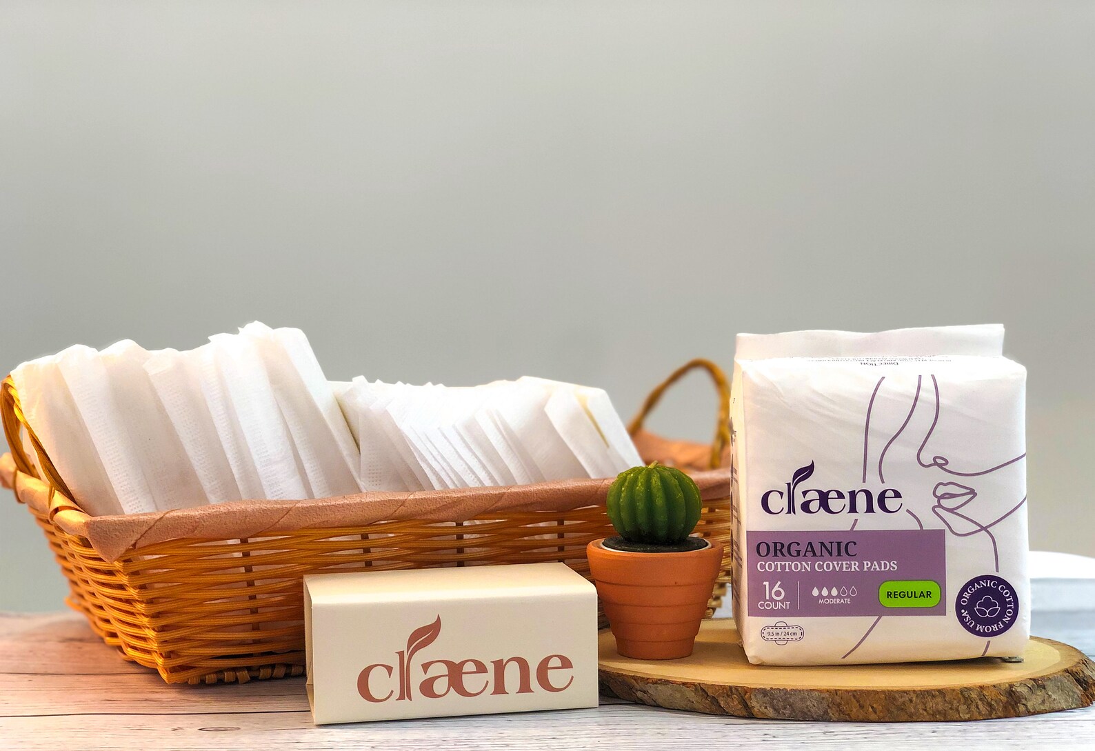 Claene Organic Cotton Cover Pads, Crueltyfree, Menstrual Pads for