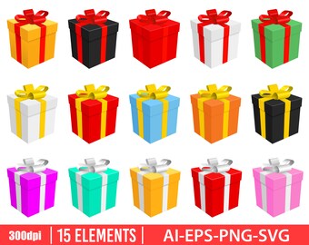 Download Gift Box Clipart Etsy
