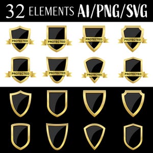 Beschermingsschild Clipart Vectorkunst Verdedigingspictogram Digitale afbeeldingen Beveiligingsembleem Clipartontwerp Bewakersymbool Vectorset Veiligheidselementen
