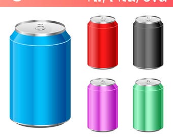 Juice Can Clipart | Cute Drink Stickers | Hand-Drawn Beverage Clipart | Digital PNG & SVG