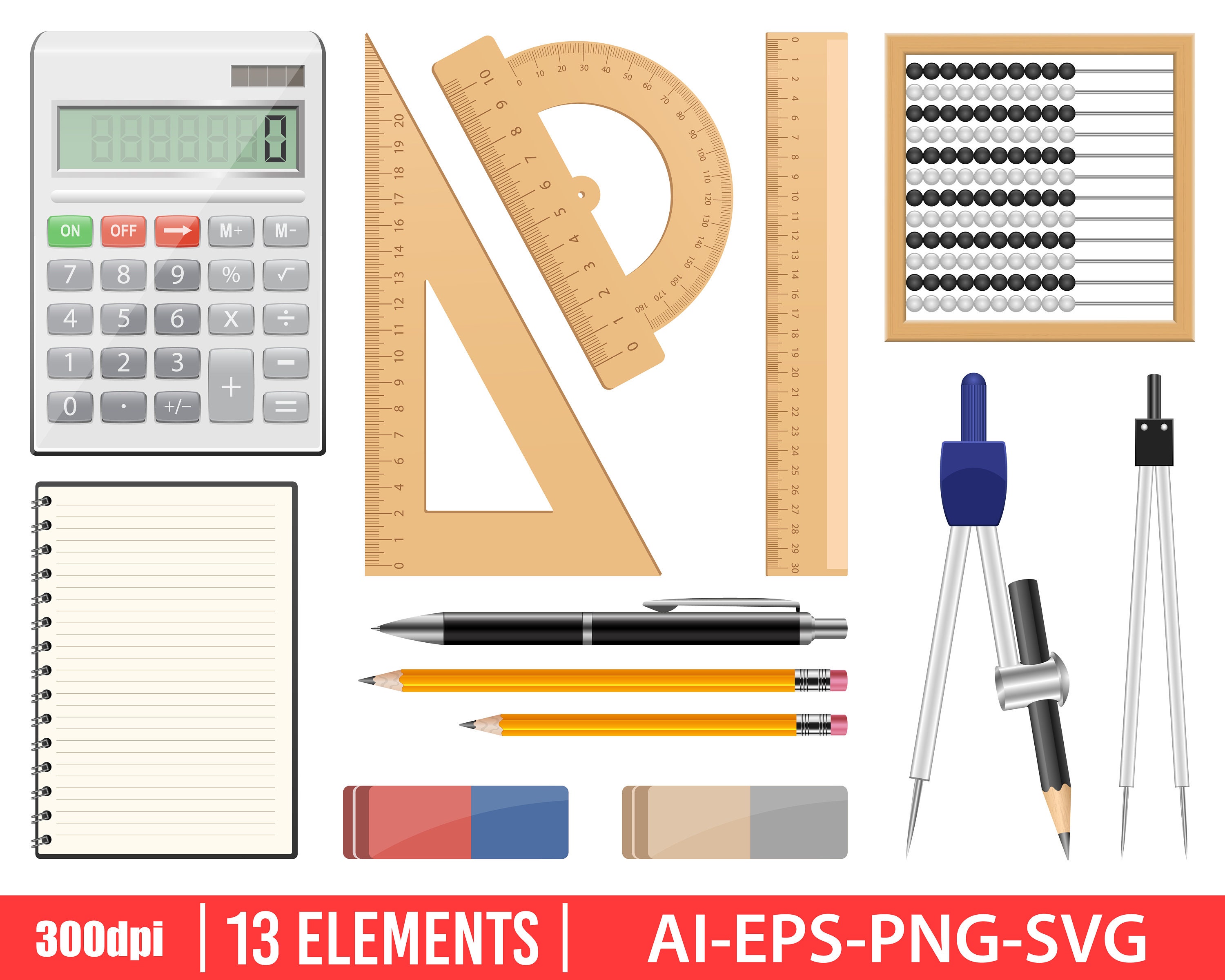 School tools clipart vector design illustration. School tools Etsy