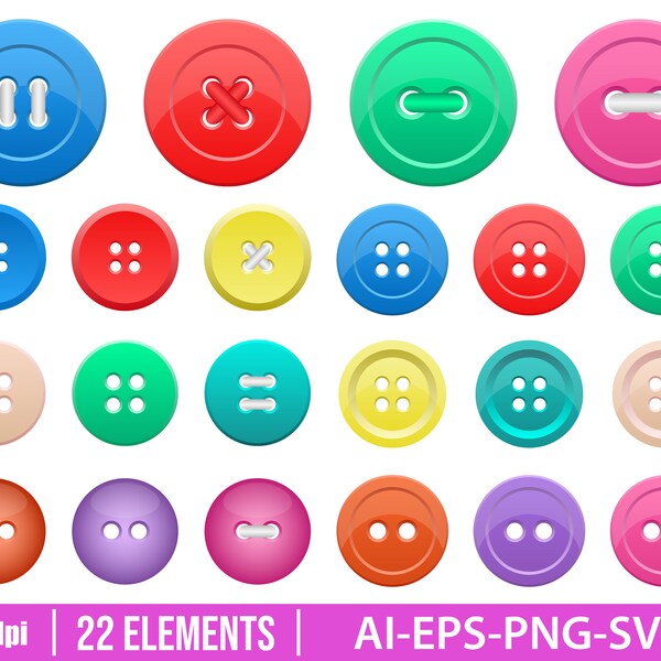 Button Clipart - Etsy