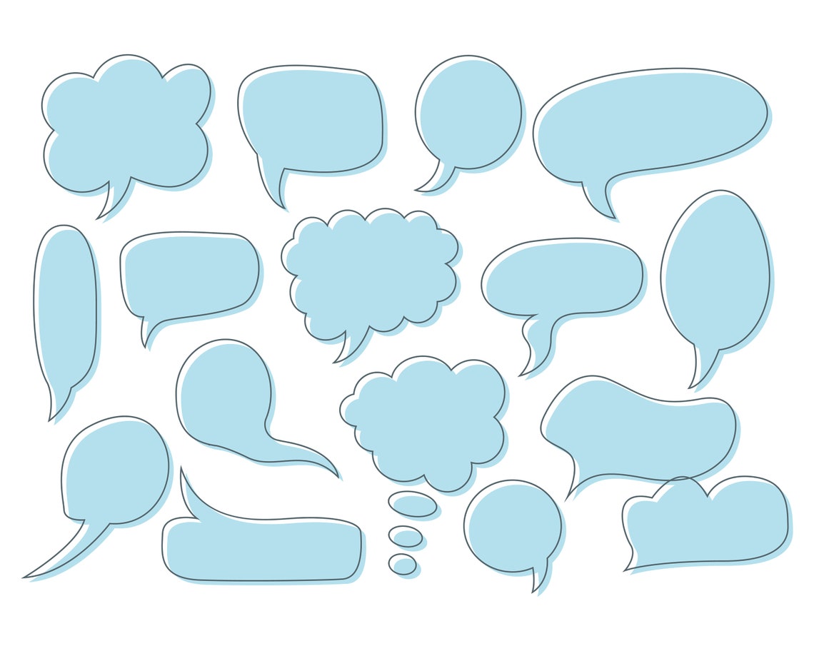 Chat Box Clipart Vector Design Illustration. Chat Box Set. | Etsy