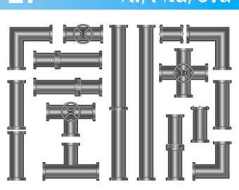 Metallic Pipes Clipart Vector Design Industrial Pipe Art Metallic Pipe Clipart Vector Digital Industrial Pipes Clipart Printable Design Art
