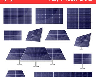 Clipart pannello solare Vettore Energia rinnovabile Illustrazione pannello solare Clipart energia verde Clipart energia solare digitale Design pannello solare