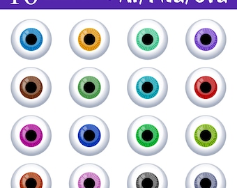 Eyeball Clipart Bundle Digital Eye Illustrations Vector Eyes Art Bundle Printable Eyeball Graphics Eyes Clipart Eye Ball Design Elements