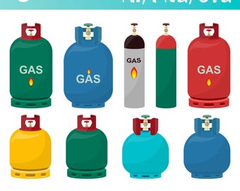 Gas Cylinder Propane Tank Fuel Storage Vector Art Industrial Equipment Safety Clipart Digital Illustration Energy Supply Printable Design