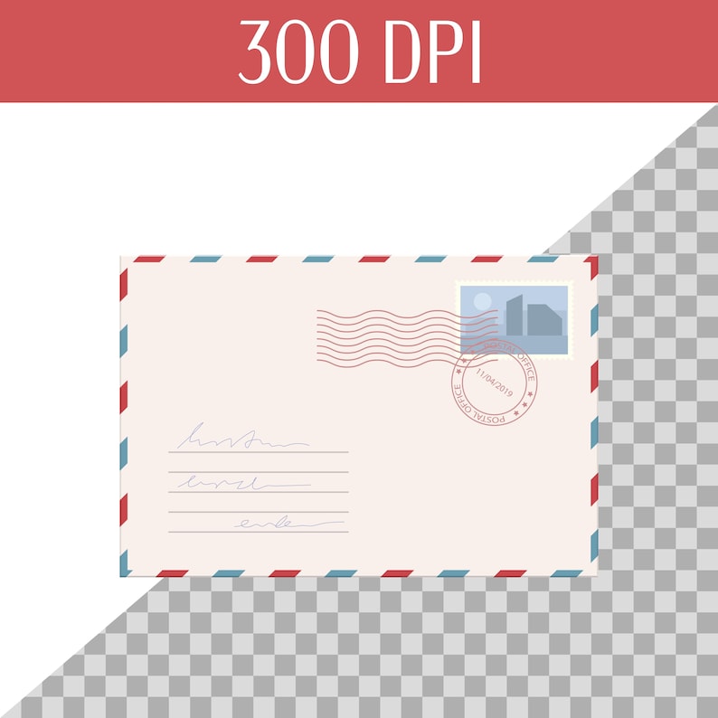 Set of Post Office Mail Delivery Postal Service Vector Art Letter ...