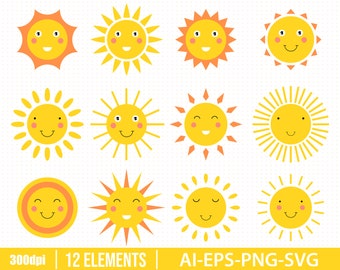 Smiling Sun Svg Etsy