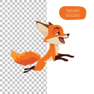 Adorable 2D Flat Design Fox Digital Files Cute Printable Fox Clipart ...