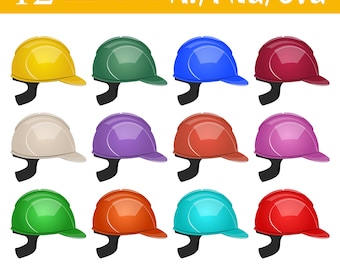 Clipart de protección de la construcción, diseño de seguridad vectorial, gráficos digitales, elementos del lugar de trabajo, casco, clipart, arte, equipo, ilustración vectorial, conjunto