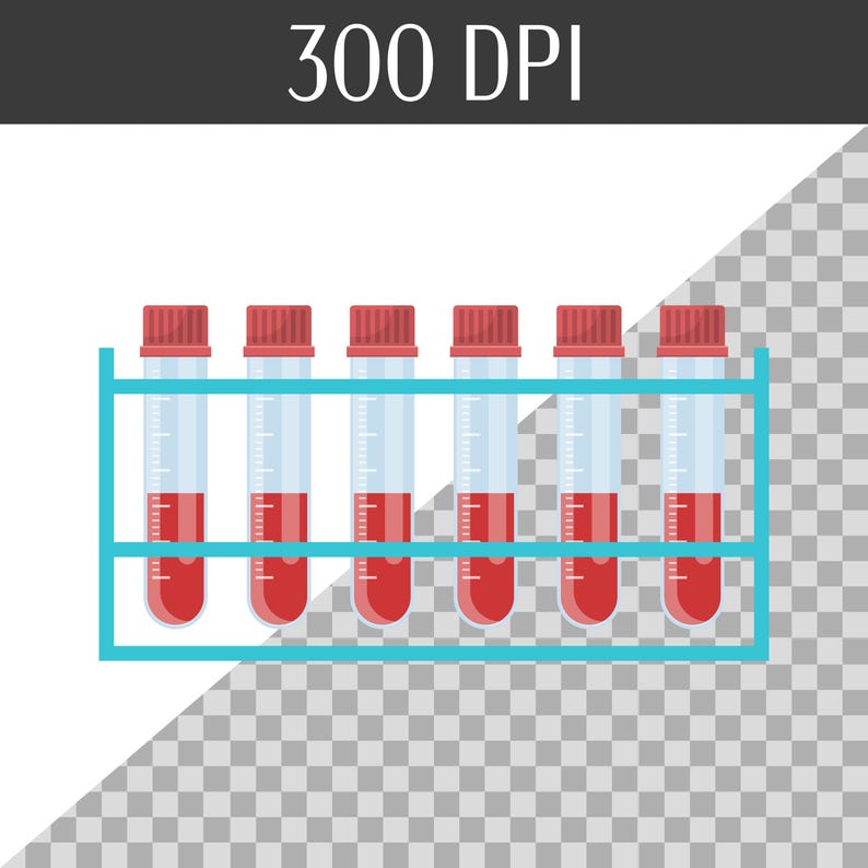 Puede incluir: Un bastidor de seis tubos de ensayo de vidrio transparente con l&iacute;quido rojo en su interior. Los tubos de ensayo est&aacute;n en un bastidor de pl&aacute;stico azul. Los tubos de ensayo est&aacute;n numerados.