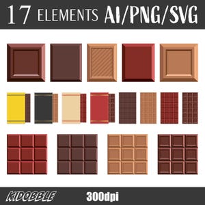 Chocolade clipart zoet dessert illustratie digitale afbeeldingen cacao elementen snoep clipart kunst zoetwaren vectorillustratie set