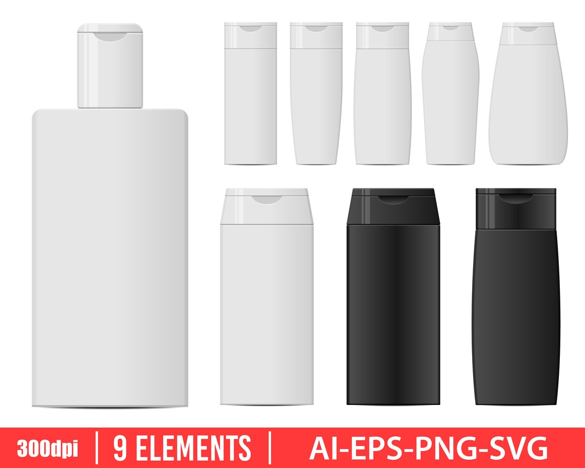 Shampoo Bottle Clipart Vector Design Illustration. Shampoo Etsy