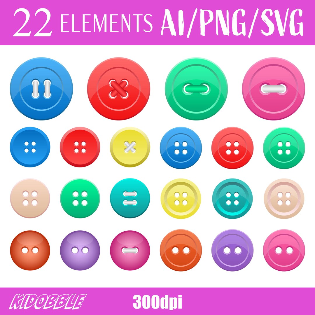 Clothes Button Sewing Fastener Garment Accessory Vector Art Fashion ...