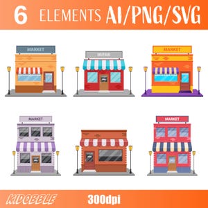 Storefront Clipart Vector Shop Front Digital Art Retail Design Store Illustration Building Shop Window Business Front Commercial Design