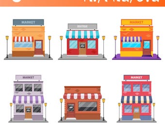 Storefront Clipart Vector Shop Front Digital Art Retail Design Store Illustration Building Shop Window Business Front Commercial Design