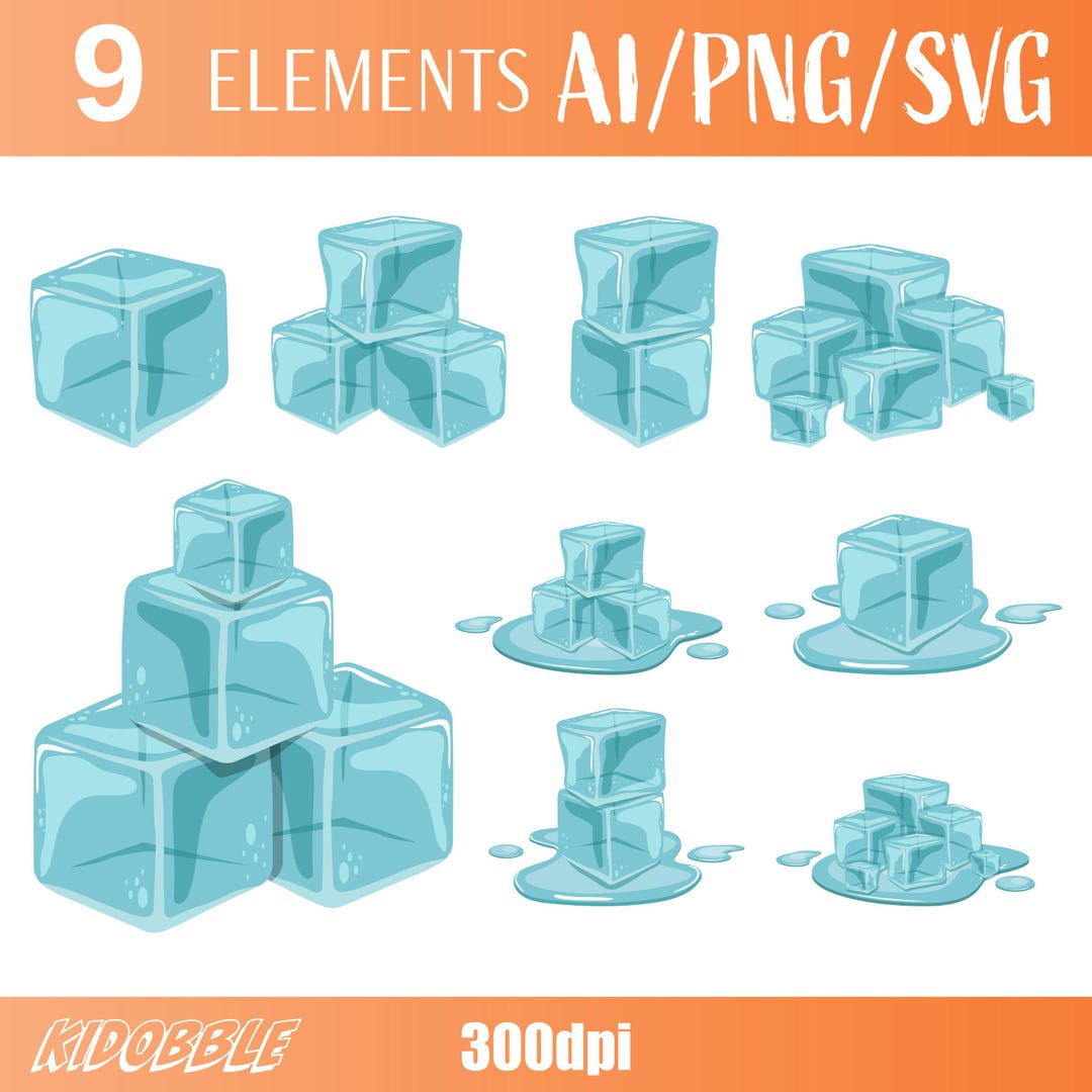 Ice Cube Clipart Vector Cold Frozen Water Illustration Refreshing ...