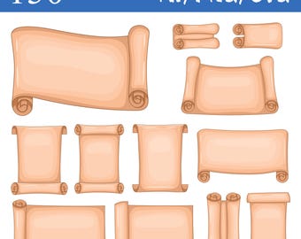 Papyrus Scroll Ancient Manuscript Historical Document Vector Art Vintage Writing Digital Illustration Classic Clipart Printable Design