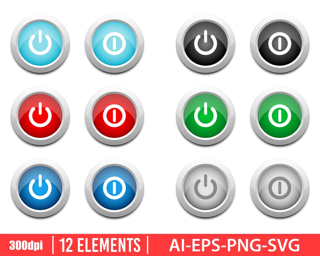 On and off Buttons Clipart Vector Design Illustration. on and - Etsy