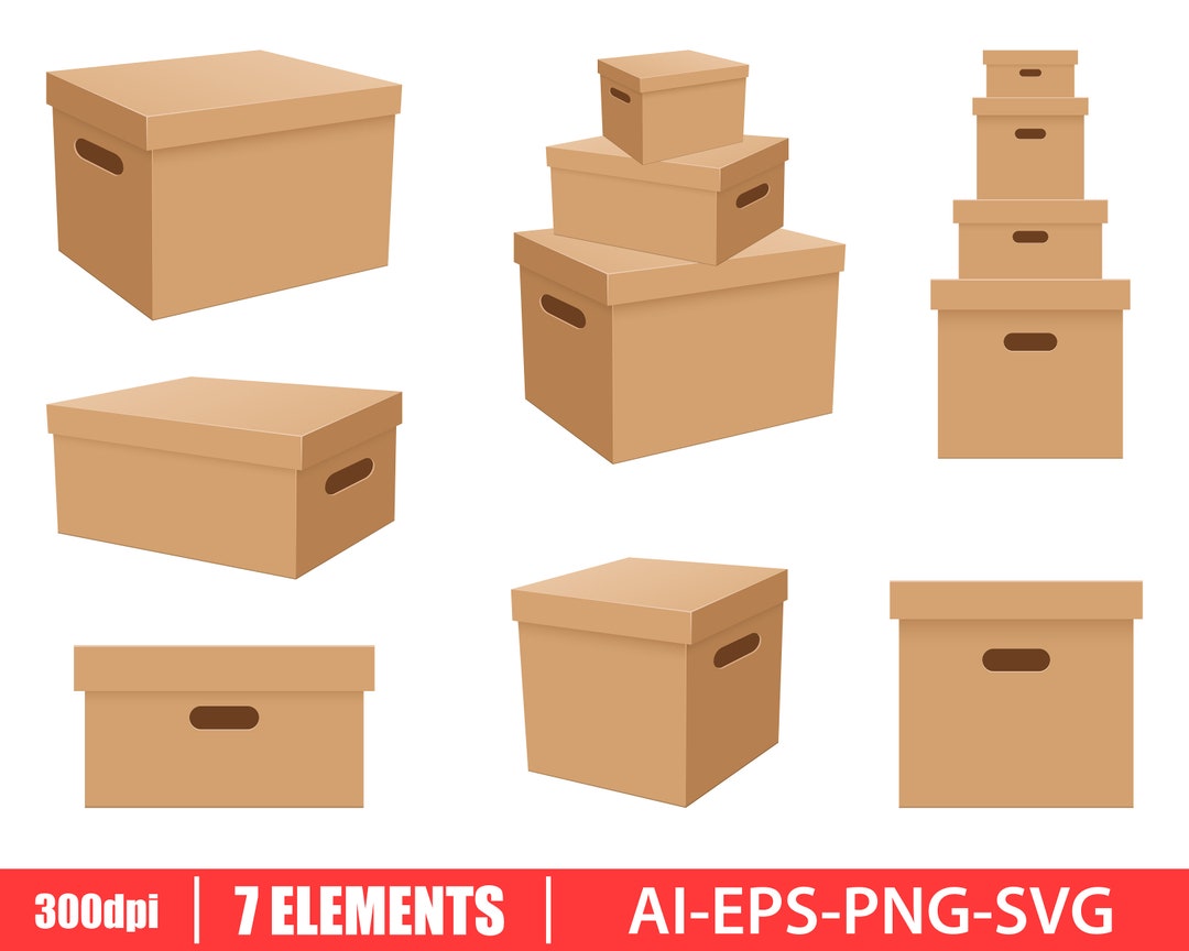 Storage Box Clipart Vector Design Illustration. Storage Box Set. Vector