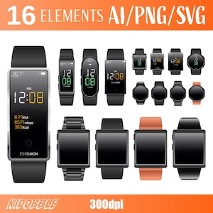 Smartwatch clipart vector digitaal horloge moderne smartwatch clipart illustratie smartwatch ontwerp clipart digitaal horloge afdrukbare smartwatch