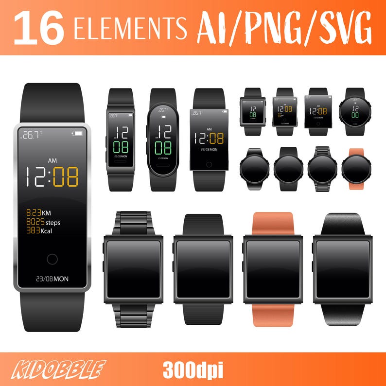 Smartwatch Clipart Vector Digital Watch Modern Smartwatch Clipart ...