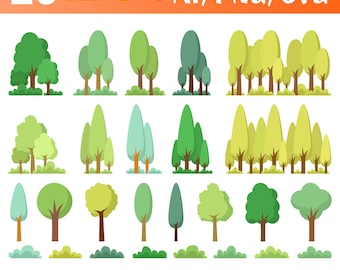Boomclipartset | Bosillustraties (AI, PNG, SVG)
