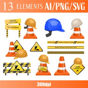 In aanbouwzone Waarschuwingsbord onderhanden werk Vectorkunst Verkeersveiligheid Digitale afbeelding Bouw clipart afdrukbaar