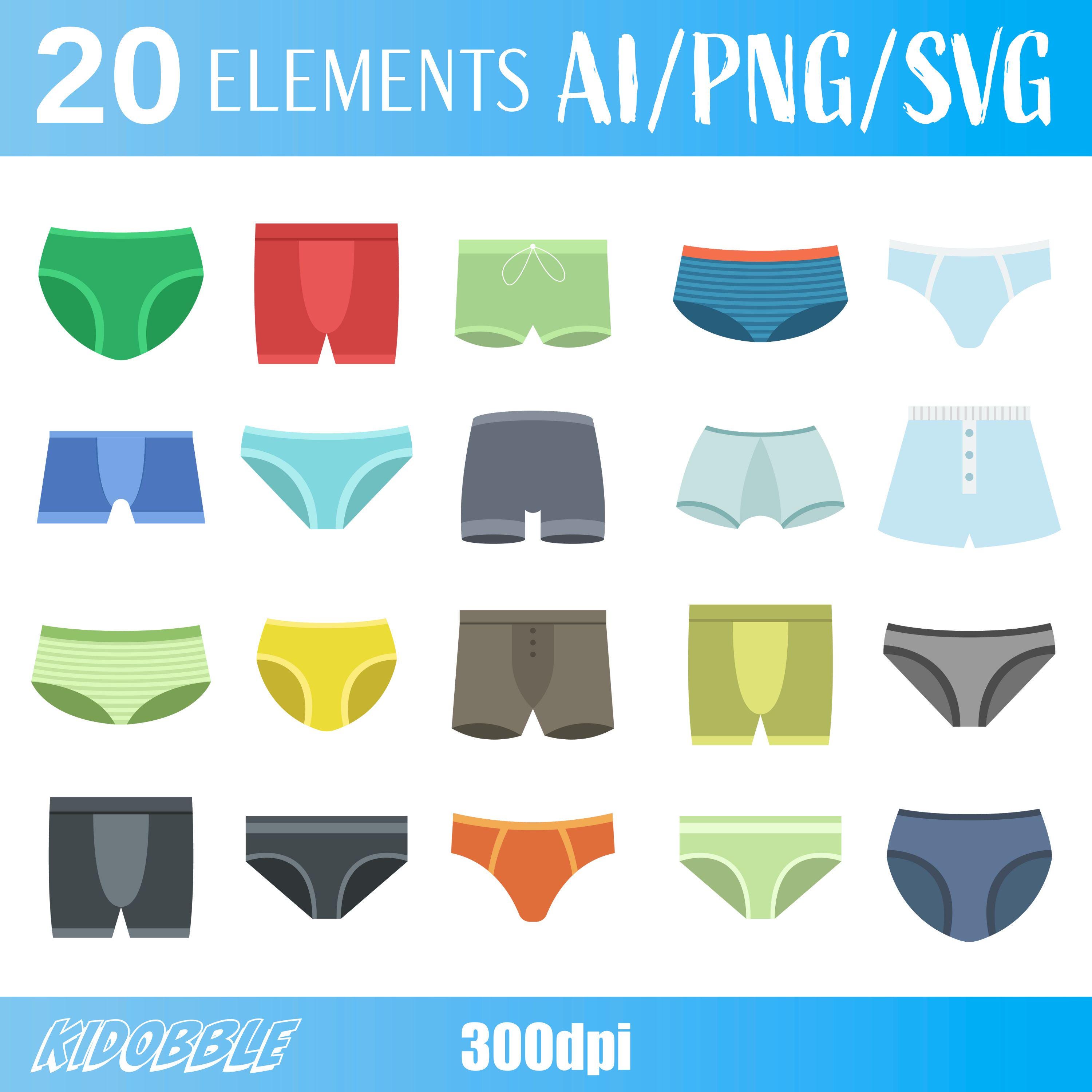 Clipart Runderwear Long Boxer Underwear Clip Art