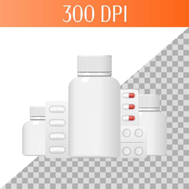 Medical Pills Health Supplement Vitamins Capsules Digital Vector Art Healthy Life Vector Clipart Design Medical Pill Bottles Printable image 2