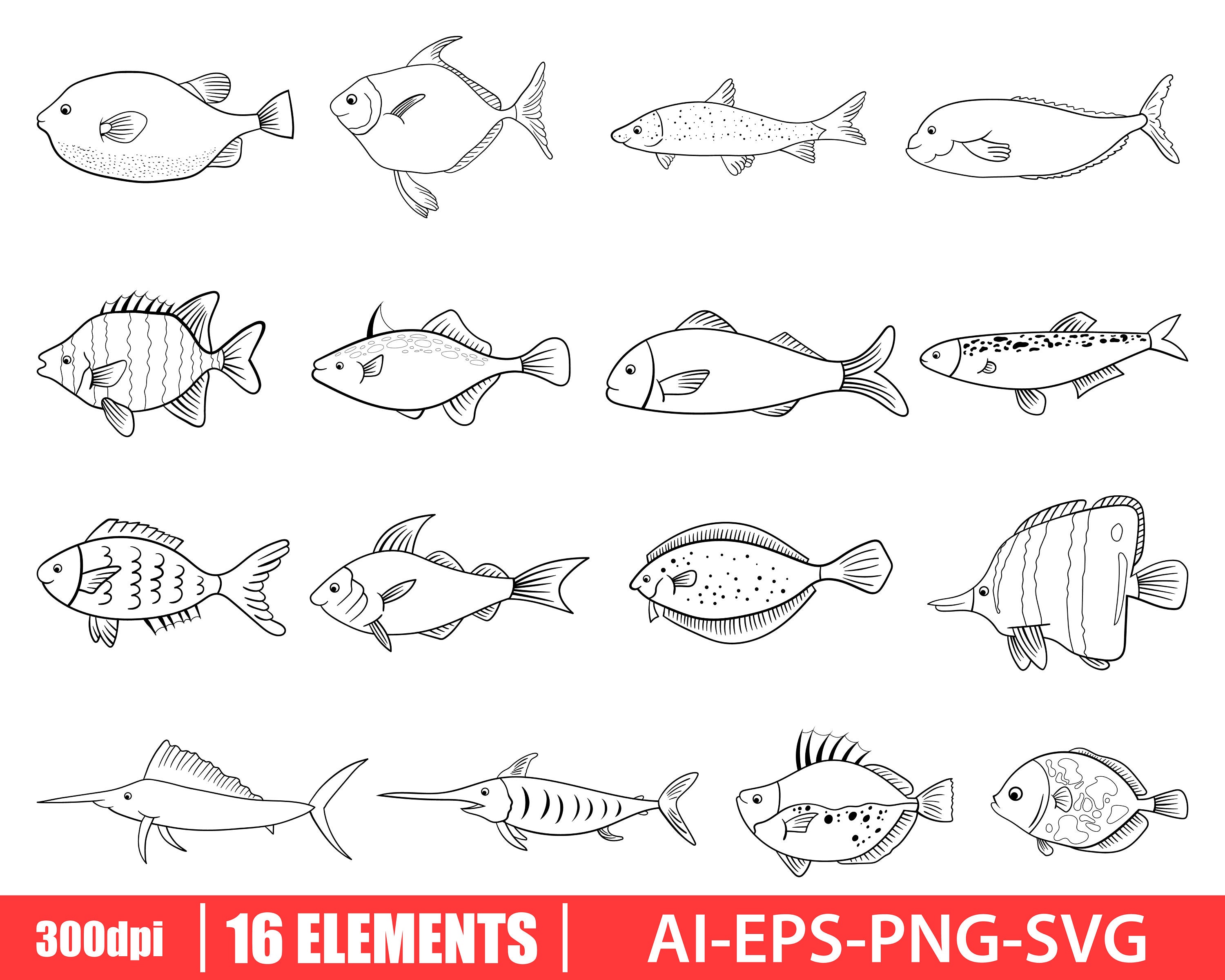 Fish drawing clipart design illustration 9380313 PNG