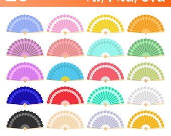 Abanico plegable japonés Clipart Vector Abanico tradicional Clipart Arte Diseño Abanico plegable japonés Clip de abanico digital Abanico japonés Gráfico Vectorial