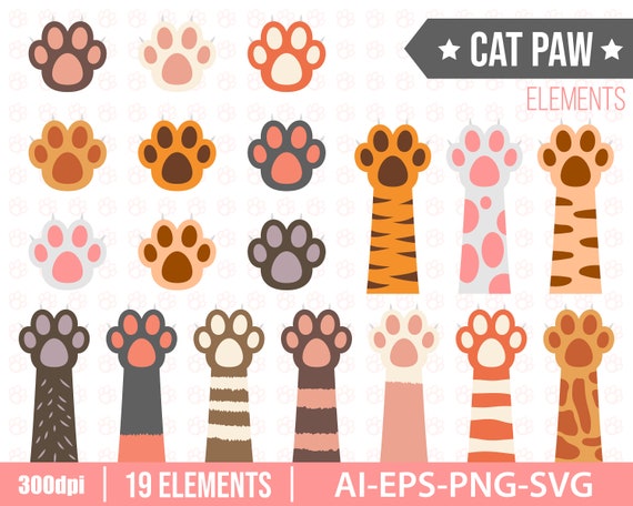 cat prints clipart