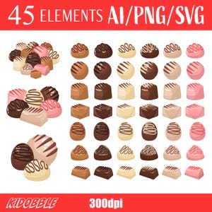 Chocolade snoep zoet traktatie dessert Vector kunst gastronomische zoetwaren smakelijke snack clipart digitale afbeelding afdrukbaar ontwerp-kunstwerk