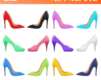 High Heels Shoes Clipart | Fashion Shoe Graphics | Stylish Heels Illustration | Digital PNG & SVG