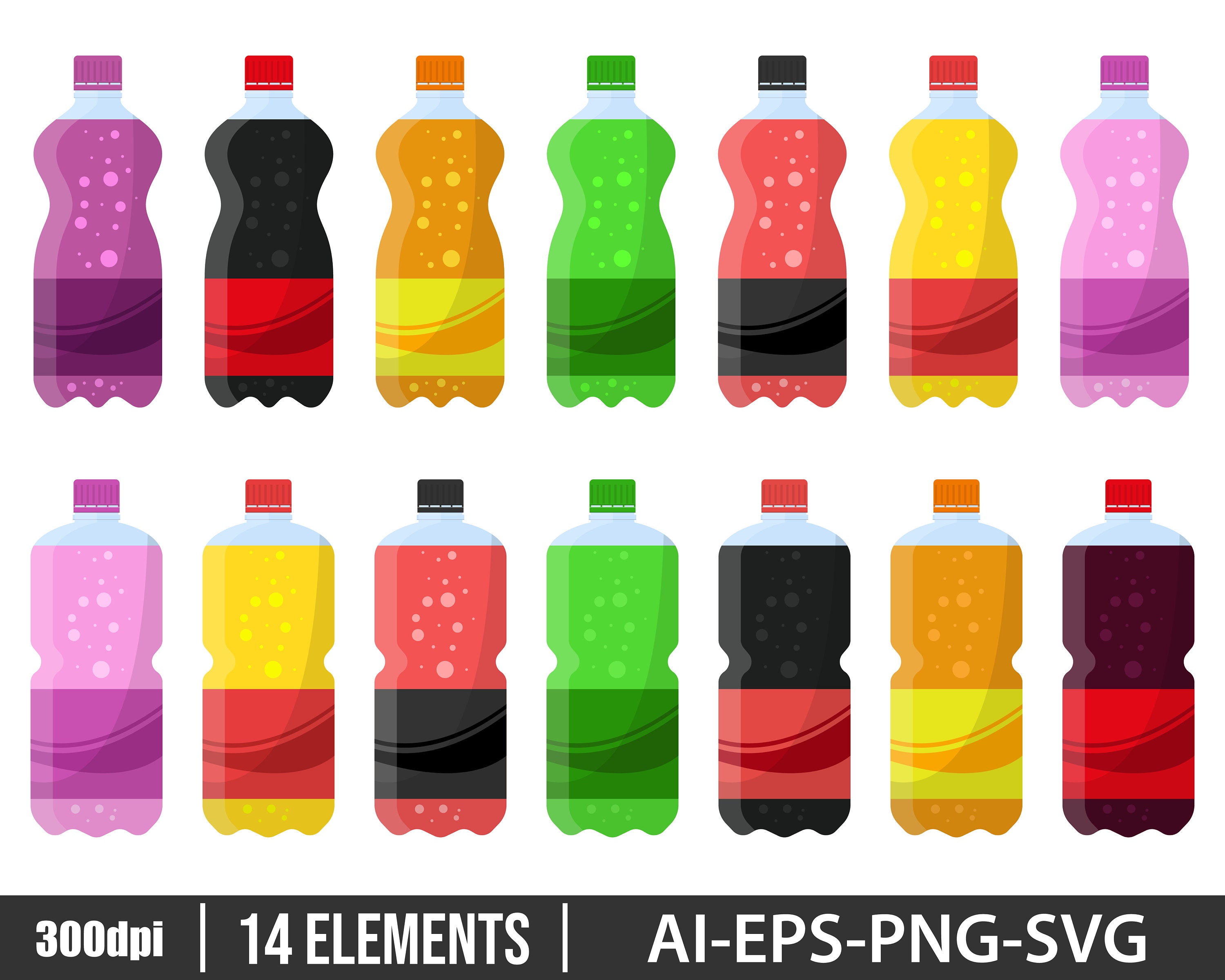 Juice bottle clipart vector design illustration. Juice bottle Etsy