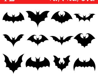 Midnight Flight Bat Silhouette Nocturnal Creature Vector Art Halloween Theme Digital Illustration Gothic Clipart Printable Design