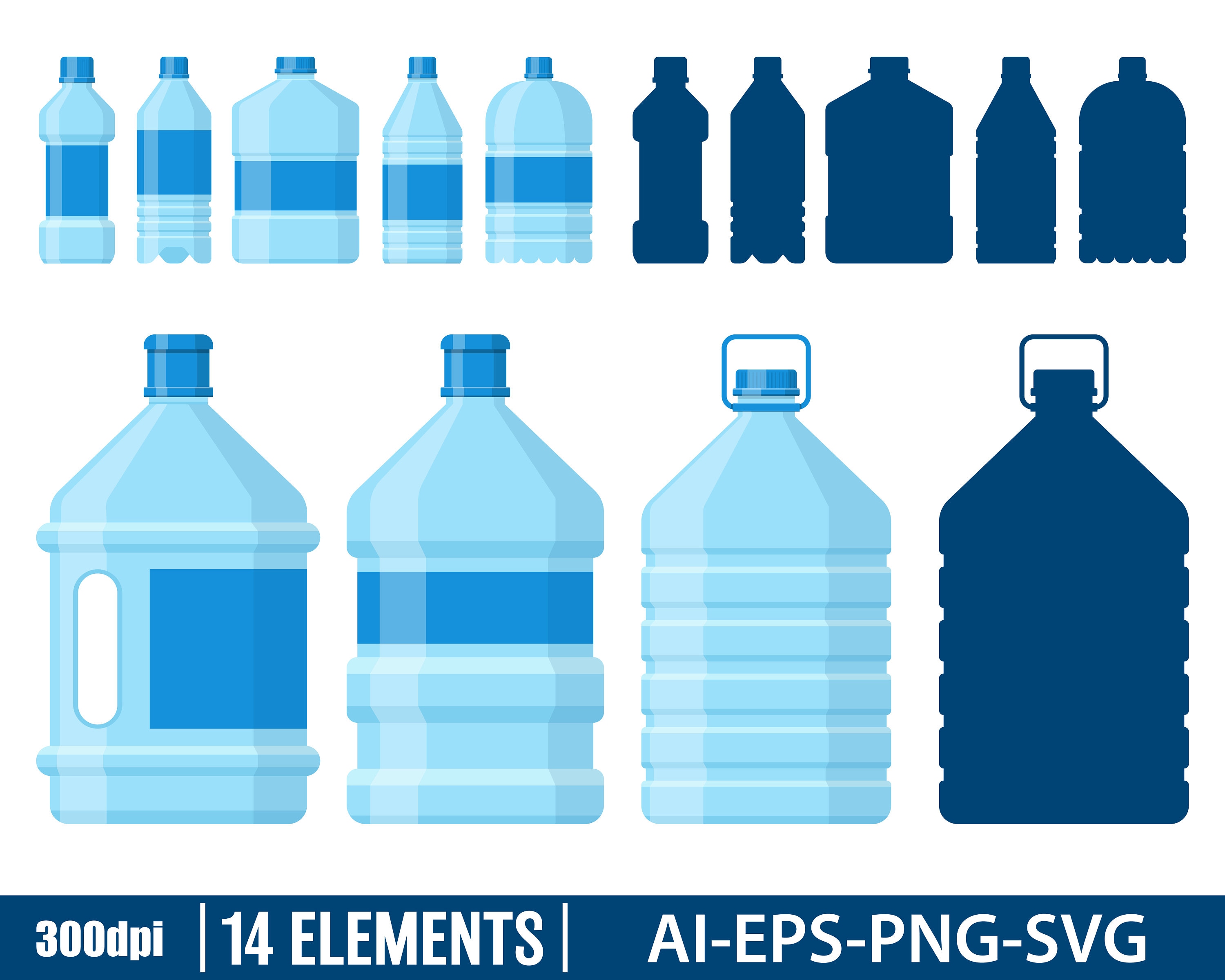 Water Bottles Clipart