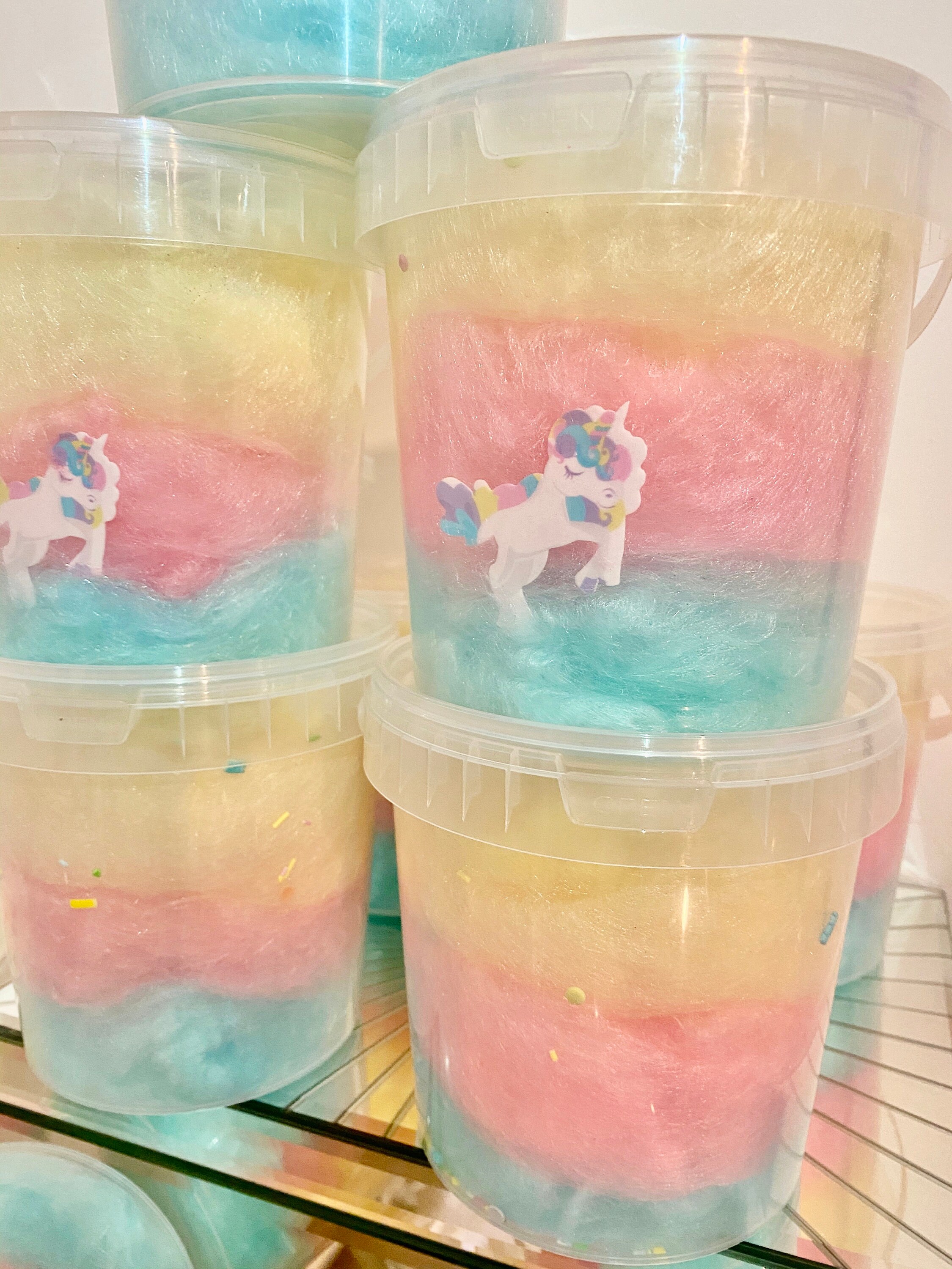 Unicorn Rainbow Candy Floss Tubs Favours Etsy UK