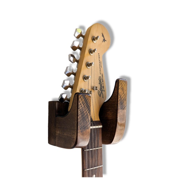 Support mural Stratocaster Fender ou Squier, support mural pour guitare Fender et Squier en bois, support mural pour guitare électrique, hêtre massif.